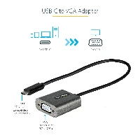 StarTech.com USB C to VGA Adapter - 1080p USB Type-C to VGA Adapter Dongle - USB-C (DP Alt Mode) to VGA Monitor/Display Video Converter - Thunderbolt 3 Compatible - 12
