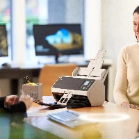 Fujitsu FI-8150, 216 x 355.6 mm, 600 x 600 DPI, 50 ppm, Grayscale, Monochrome, ADF + Manual feed scanner, Black, Grey