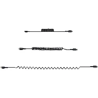 StarTech.com 20in / 50cm USB C to Lightning Cable, MFi Certified, Coiled iPhone Charger Cable, Black, Durable TPE Jacket Aramid Fiber, Heavy Duty Coil Lightning Cable, 0.5 m, Lightning, USB C, Male, Male, Black