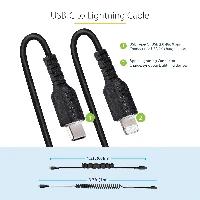 StarTech.com 1m (3ft) USB C to Lightning Cable, MFi Certified, Coiled iPhone Charger Cable, Black, Durable TPE Jacket Aramid Fiber, Heavy Duty Coil Lightning Cable, 1 m, Lightning, USB C, Male, Male, Black