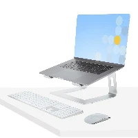 StarTech.com Laptop Stand for Desk, Supports 5kg/11lb, Aluminum, Silver, Ergonomic Laptop Riser, Portable Laptop Holder, Computer Stand for Macbook Air/Pro, Dell XPS, Lenovo, Notebook stand, Silver, Aluminium, 43.2 cm (17