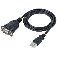 StarTech.com 3ft (1m) USB to Serial Cable, DB9 Male RS232 to USB Converter, Prolific IC, USB to Serial Adapter for PLC/Printer/Scanner/Switch, USB to COM Port Adapter, Windows/Mac, DB-9, USB Type-A, 0.91 m, Black