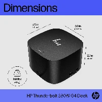 HP Thunderbolt Dock 280W G4 w/Combo Cable, Wired, Thunderbolt 4, Black, Kensington, 100 - 240 V, 50/60 Hz