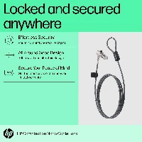HP Nano Combination Cable Lock, 1.83 m, Combination lock, Stainless steel