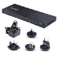 StarTech.com 4-Port HDMI Splitter, 4K 60Hz HDMI 2.0 Video, 4K HDMI Splitter w/ Built-in Scaler, HDMI Splitter 1 In 4 Out, 3.5mm/Optical Audio Port, HDMI Display/Output Splitter, HDMI, 4x HDMI, 2.0b, 3840 x 2160 pixels, Black, Metal