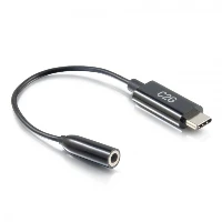 C2G 54426, Black, USB-C, 3.5 mm, 0.09 m, Male, Female