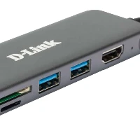 D-Link 6-in-1 USB-C Hub with HDMI/Card Reader/Power Delivery DUB-2327, Wired, USB Type-C, 60 W, Grey, MicroSD (TransFlash), SD, SDHC, SDXC, 5 Gbit/s