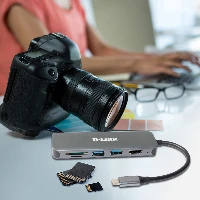 D-Link 6-in-1 USB-C Hub with HDMI/Card Reader/Power Delivery DUB-2327, Wired, USB Type-C, 60 W, Grey, MicroSD (TransFlash), SD, SDHC, SDXC, 5 Gbit/s