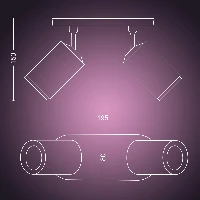 Philips Hue White and colour ambience Fugato double spotlight, Smart ceiling light, Black, Bluetooth, LED, GU10, 5.5 W
