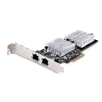 StarTech.com 2-Port 10GbE PCIe Network Adapter Card, Network Card for PCs/Servers, Six-Speed PCIe Ethernet Card with Jumbo Frame Support, NIC/LAN Interface Card, 10GBASE-T and NBASE-T, Internal, Wired, PCI Express, Ethernet, 10000 Mbit/s, Black