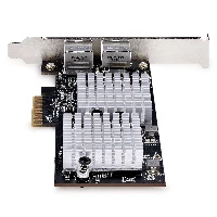 StarTech.com 2-Port 10GbE PCIe Network Adapter Card, Network Card for PCs/Servers, Six-Speed PCIe Ethernet Card with Jumbo Frame Support, NIC/LAN Interface Card, 10GBASE-T and NBASE-T, Internal, Wired, PCI Express, Ethernet, 10000 Mbit/s, Black