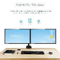 StarTech.com Desk Mount Dual Monitor Arm - Full Motion Monitor Mount for 2x VESA Displays up to 32