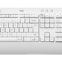 Logitech Signature MK650 Combo For Business, Full-size (100%), RF Wireless + Bluetooth, Membrane, QWERTY, White, Mouse included