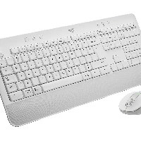 Logitech Signature MK650 Combo For Business, Full-size (100%), RF Wireless + Bluetooth, Membrane, QWERTY, White, Mouse included
