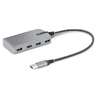 StarTech.com 4-Port USB Hub - USB 3.0 5Gbps, Bus Powered, USB-A to 4x USB-A Hub w/ Optional Auxiliary Power Input - Portable Desktop/Laptop USB Hub, 1ft/30cm Cable, USB Expansion Hub, USB 3.2 Gen 1 (3.1 Gen 1) Type-A, Micro-USB, USB 3.2 Gen 1 (3.1 Gen 1) Type-A, 5000 Mbit/s, Grey, Plastic, 0.3 m