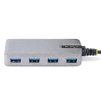 StarTech.com 4-Port USB Hub - USB 3.0 5Gbps, Bus Powered, USB-A to 4x USB-A Hub w/ Optional Auxiliary Power Input - Portable Desktop/Laptop USB Hub, 1ft/30cm Cable, USB Expansion Hub, USB 3.2 Gen 1 (3.1 Gen 1) Type-A, Micro-USB, USB 3.2 Gen 1 (3.1 Gen 1) Type-A, 5000 Mbit/s, Grey, Plastic, 0.3 m