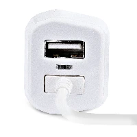 StarTech.com Lightning Car Charger with Coiled Cable, 1m Coiled Lightning Cable, 12W, White, 2 Port USB Car Charger Adapter for Phones and Tablets, Dual USB In Car iPhone Charger, Auto, Cigar lighter, 5 V, 1 m, White