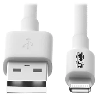 EATON USB-A to Lightning Sync/Charge Cable, MFi Certified - White, M/M, USB 2.0, 3 ft. (0.91 m)

 Tripp Li