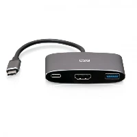 C2G USB-C 3-in-1 Mini Dock with HDMI, USB-A, and USB-C Power Delivery up to 100W - 4K 60Hz, Wired, USB 3.2 Gen 1 (3.1 Gen 1) Type-C, Grey, 5 Gbit/s, 4K Ultra HD, 3840 x 2160 pixels