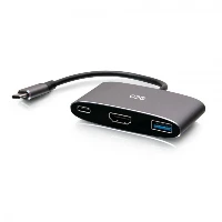 C2G USB-C 3-in-1 Mini Dock with HDMI, USB-A, and USB-C Power Delivery up to 100W - 4K 60Hz, Wired, USB 3.2 Gen 1 (3.1 Gen 1) Type-C, Grey, 5 Gbit/s, 4K Ultra HD, 3840 x 2160 pixels