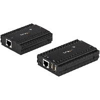 StarTech.com 4-Port USB 2.0 Extender Hub over Single CAT5e/CAT6 Ethernet Cable (RJ45) - 330ft (100m) - USB Extender Hub Adapter Kit - Metal Housing - Externally Powered - 480 Mbps, 60 mm, 100 mm, 22 mm, 143 g, 235 mm, 153 mm