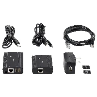 StarTech.com 4-Port USB 2.0 Extender Hub over Single CAT5e/CAT6 Ethernet Cable (RJ45) - 330ft (100m) - USB Extender Hub Adapter Kit - Metal Housing - Externally Powered - 480 Mbps, 60 mm, 100 mm, 22 mm, 143 g, 235 mm, 153 mm