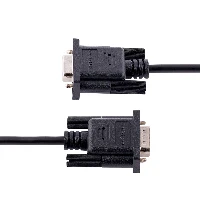 StarTech.com 3m RS232 Serial Null Modem Cable, Crossover Serial Cable w/Al-Mylar Shielding, DB9 Serial COM Port Cable Female to Male, Compatible w/DTE Devices, Black, F/M, Black, 3 m, DB-9, DB-9, Male, Female
