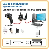 USB-A TO RS232 (DB9) SERIAL ADAPTER CABLE - (M/M)