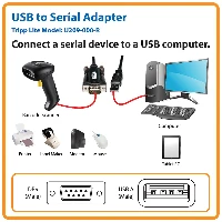 USB-A TO RS232 (DB9) SERIAL ADAPTER CABLE - (M/M)