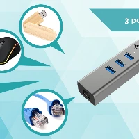 USB-C METAL HUB 3 PORT + GIGABIT ETHERNET