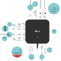 USB-C DUAL DISPLAY DOCKING STATION WITH P.D. 100W