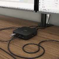 USB-C DUAL DISPLAY DOCKING STATION WITH P.D. 100W