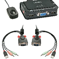 COMPACT SWITCH KVM VGA 2 PORTE  USB 2.0 AUDIO