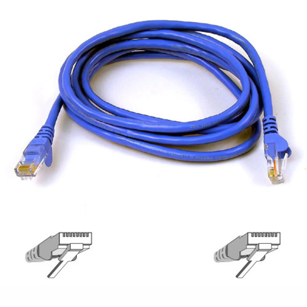 CAVO DI RETE CAT6 CON ALETTE DI PROTEZIONE BLU 1M