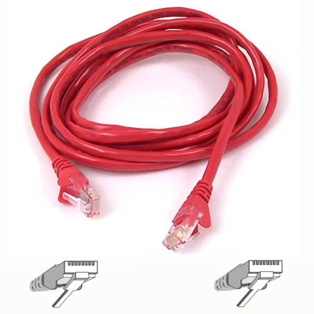CAVO DI RETE CAT6 ALETTE DI PROTEZIONE ROSSO 3 MT