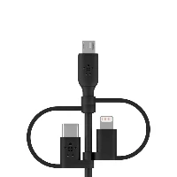 CAVO USB-A A MICRO-USB / LIGHTNING / USB-C 1M NERO