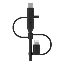 CAVO USB-A A MICRO-USB / LIGHTNING / USB-C 1M NERO