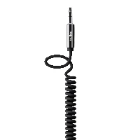 CAVO AUDIO AUX JACK 3.5MM M-M SPIRALATO 1.8M NERO