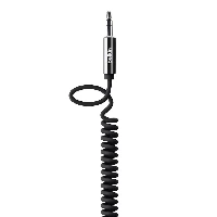 CAVO AUDIO AUX JACK 3.5MM M-M SPIRALATO 1.8M NERO