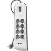 SURGE PROTECTOR 8 OUTLETS 900J 2M 2X USB 2.4A
