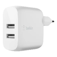 DUAL USB-A WALL CHARGER W/1M PVC A-C 24W BIANCO