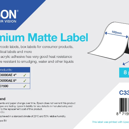 ROTOLO PREM MATTE LABEL-CONT.ROLL 102MM X 60M