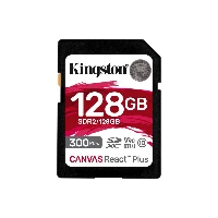 Kingston Canvas React Plus - Scheda di memoria flash - 128 GB - Video Class V90 / UHS-II U3 / Class10 - UHS-II SDXC
