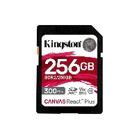 Kingston Canvas React Plus - Scheda di memoria flash - 256 GB - Video Class V90 / UHS-II U3 / Class10 - UHS-II SDXC