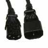 POWER CORD C13 TO C14  RECESSED RECEPTACLE  10A