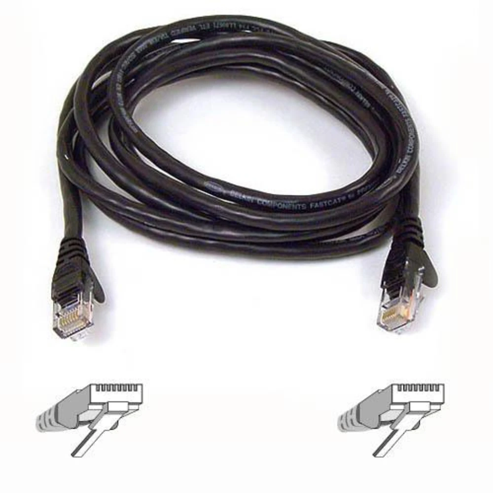CAVO DI RETE CAT6 CON ALETTE DI PROTEZIONE NERO 2M