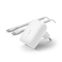 30W USB-C PD PPS WALL CHARGER, WHITE W/1M PVC C-C