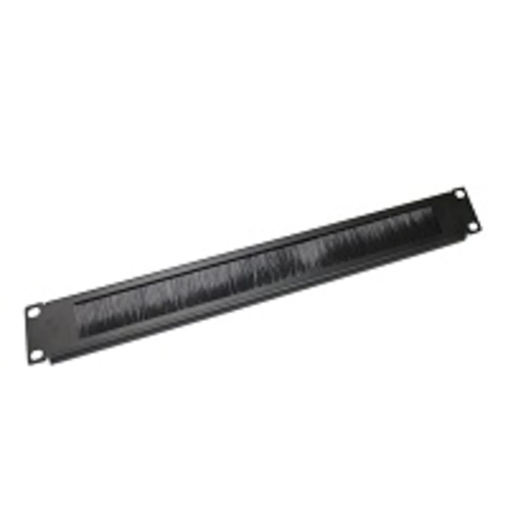 Pannello gestione cavi con spazzola Nero 1U