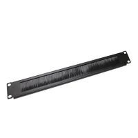 Pannello gestione cavi con spazzola Nero 1U