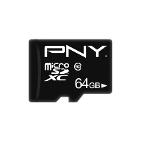 64GB PNY MICROSD PERFORMANCE PLUS C10 + SD ADAPT.